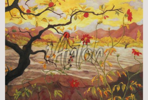 Apple Tree with Red Fruit