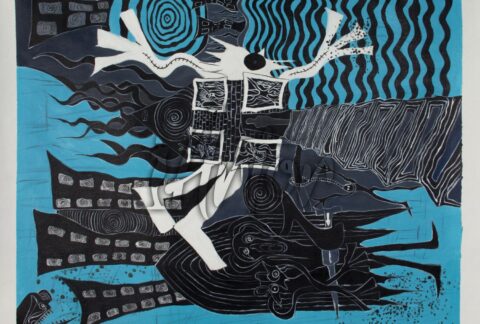 Black and Blue Abstract