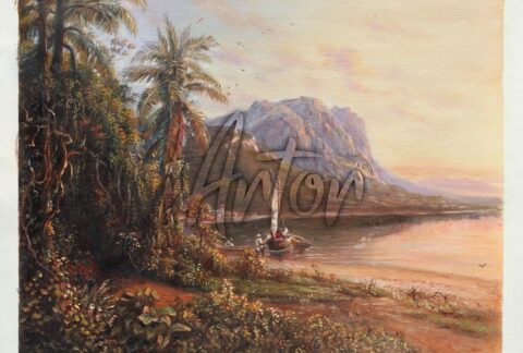 Boat Near Big Mountains