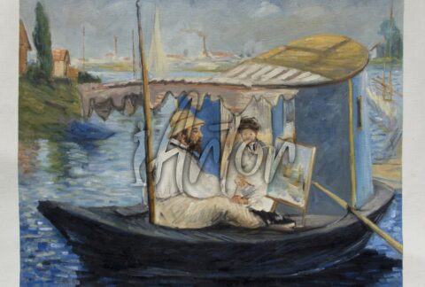 Claude Monet Painting in his Studio