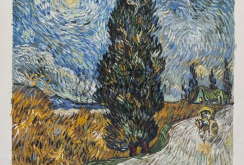 Cypress against a Starry Sky, also known as Road with Cypresses