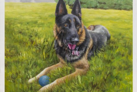 Dog Oil Portrait from Photo