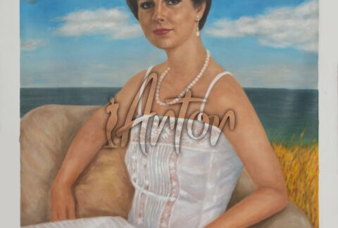 Elegant Lady Portrait in White Dress