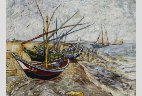 Fishing Boats on the Beach at Saints-Maries, 1888