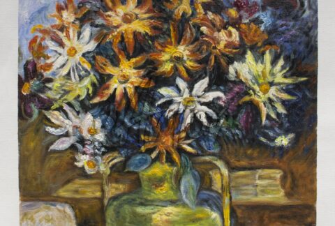 Flowers in a Copper Vase