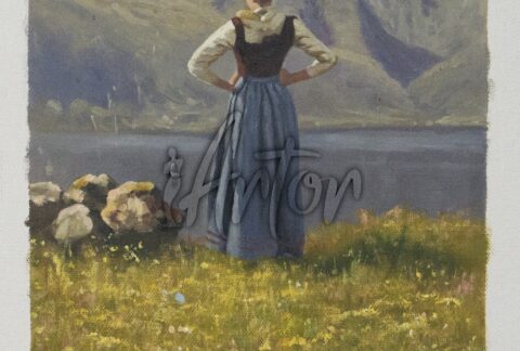 Girl before a Fjord