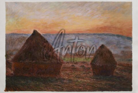 Grainstacks at Giverny, Sunset