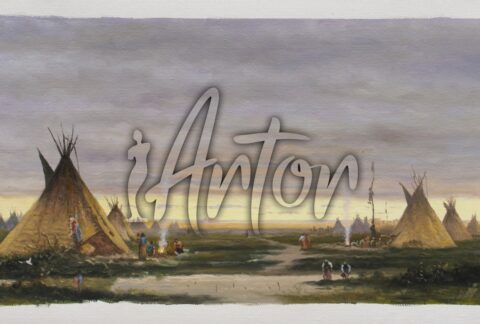 Indian Village at Dawn