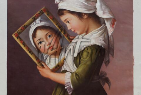 Julie Le Brun with a mirror