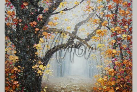 Knife Painting Tree Leaves