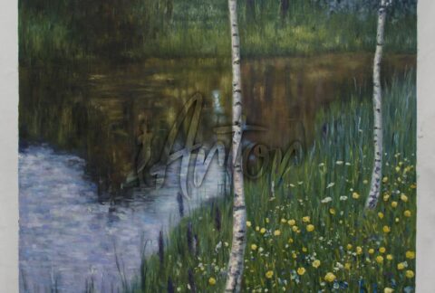 Lakeside with Birch Trees