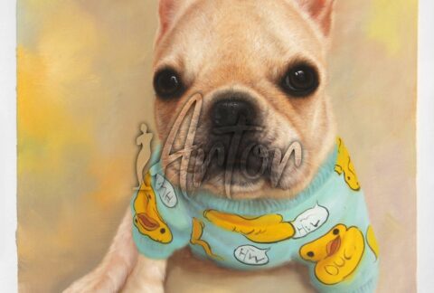 Little Dog Oil Portrait