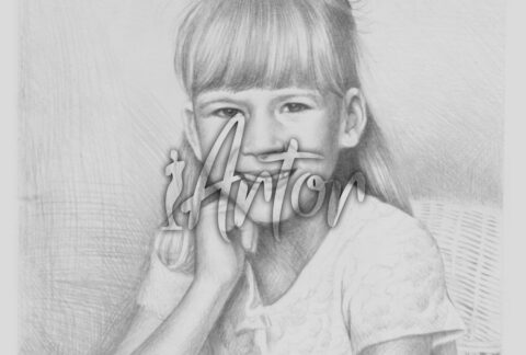 Little Girl Pencil Sketch
