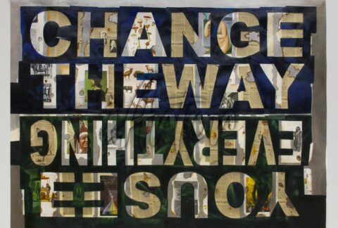 Mix Media Words by Newspaper