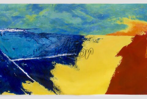 Modern Abstract Blue Yellow Red