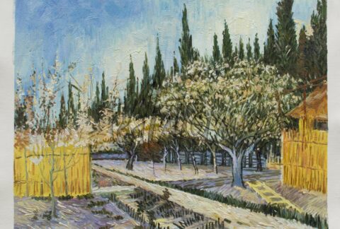 Orchard Surrounded by Cypresses