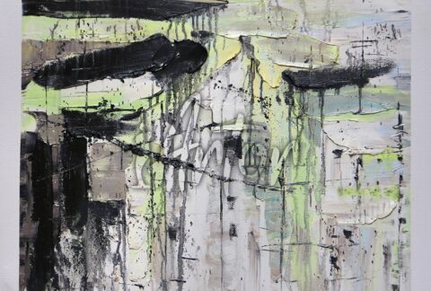 Original Knife Painting Abstract Art with Heavy Texture