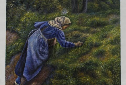 Peasant Gathering Grass