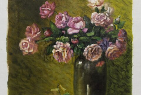 Pink Roses on a Table