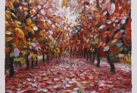 Red Trees Oil Painting
