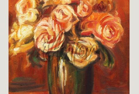 Roses in a Blue Vase