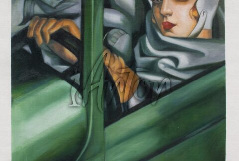 Self Portrait Tamara in a Green Bugatti