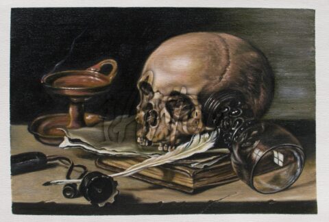 Still Life: Skull and Writing Quill