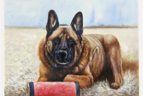 Strong Dog Portrait Painting