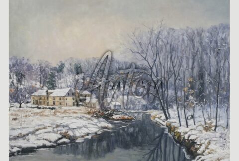 Sunset on the Seine at Lavacourt, Winter Effect