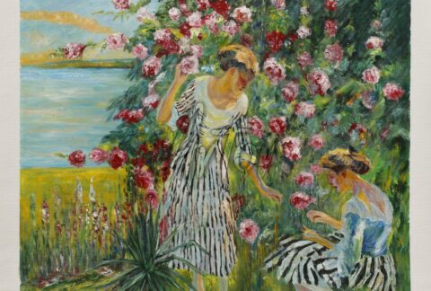 Two ladies in a Flower Garden