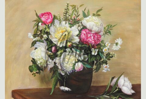 Vase of Peonies