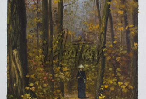 Woman Walking on a Forest Trail