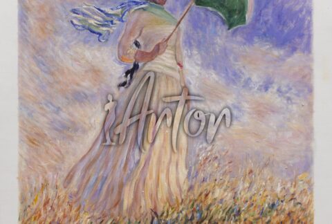 Woman with a Parasol, Facing Right, also known as Study of a Figure Outdoors, Facing Right